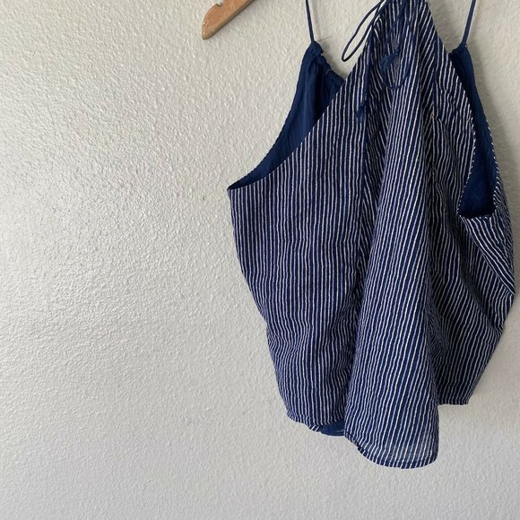 Converse blue white striped halter top strappy back size XL 100% cotton - Picture 2 of 7